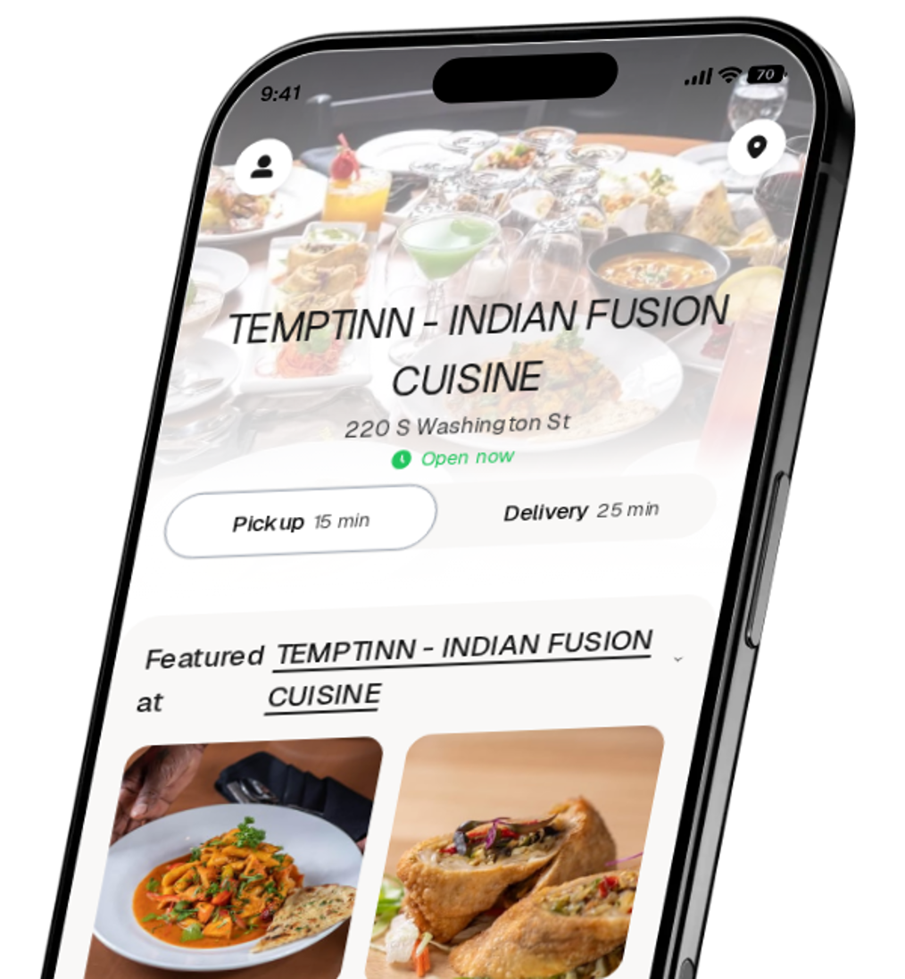 TEMPTINN - INDIAN FUSION CUISINE app preview