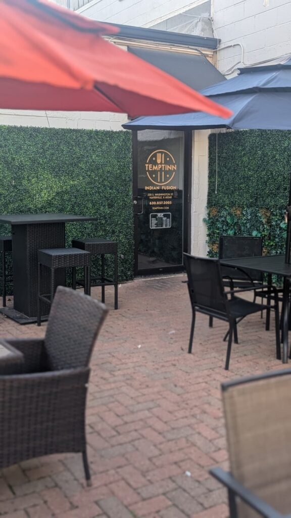 Temptinn Indian Fusion storefront at 220 S Washington St, Downtown Naperville